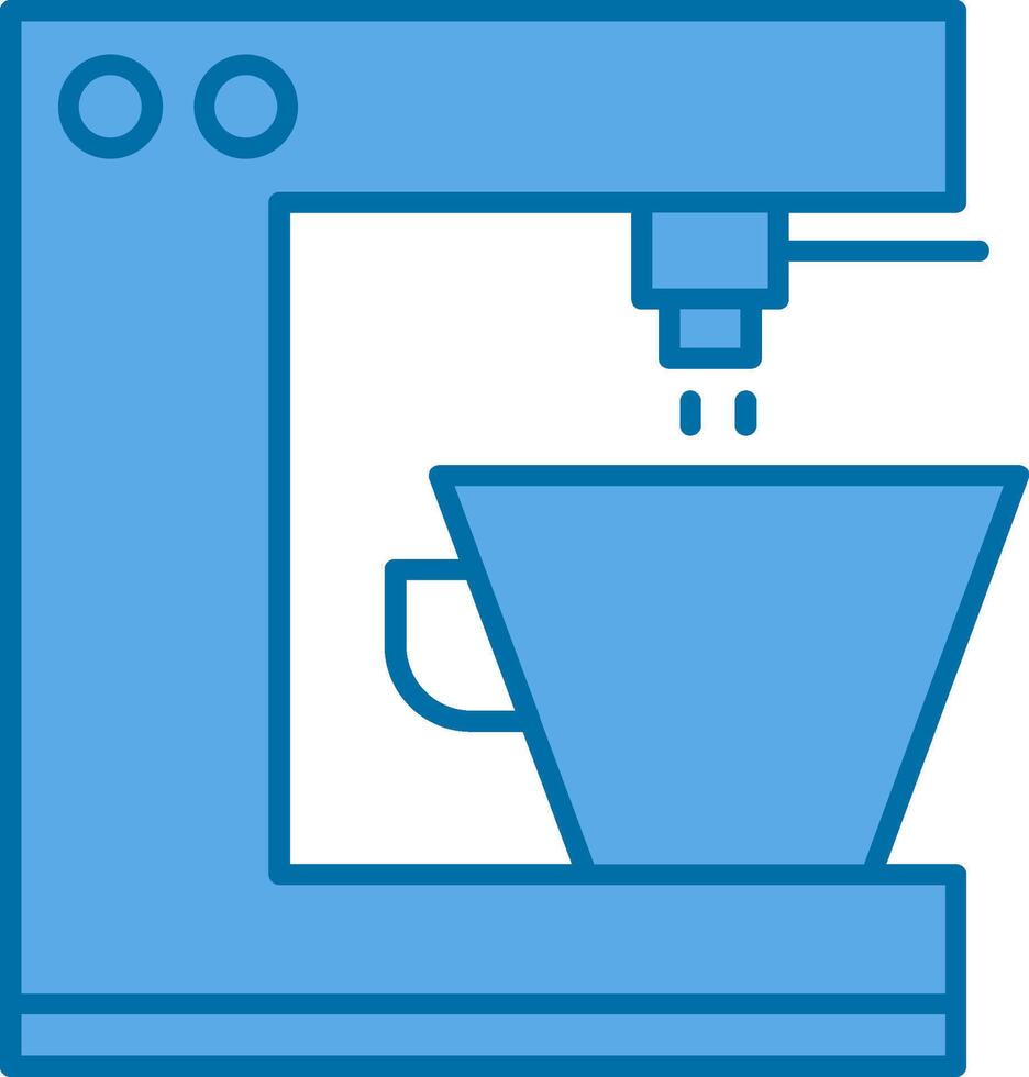 Coffee Machine Filled Blue  Icon vector