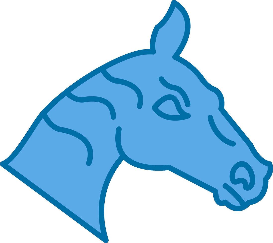Horse Filled Blue  Icon vector