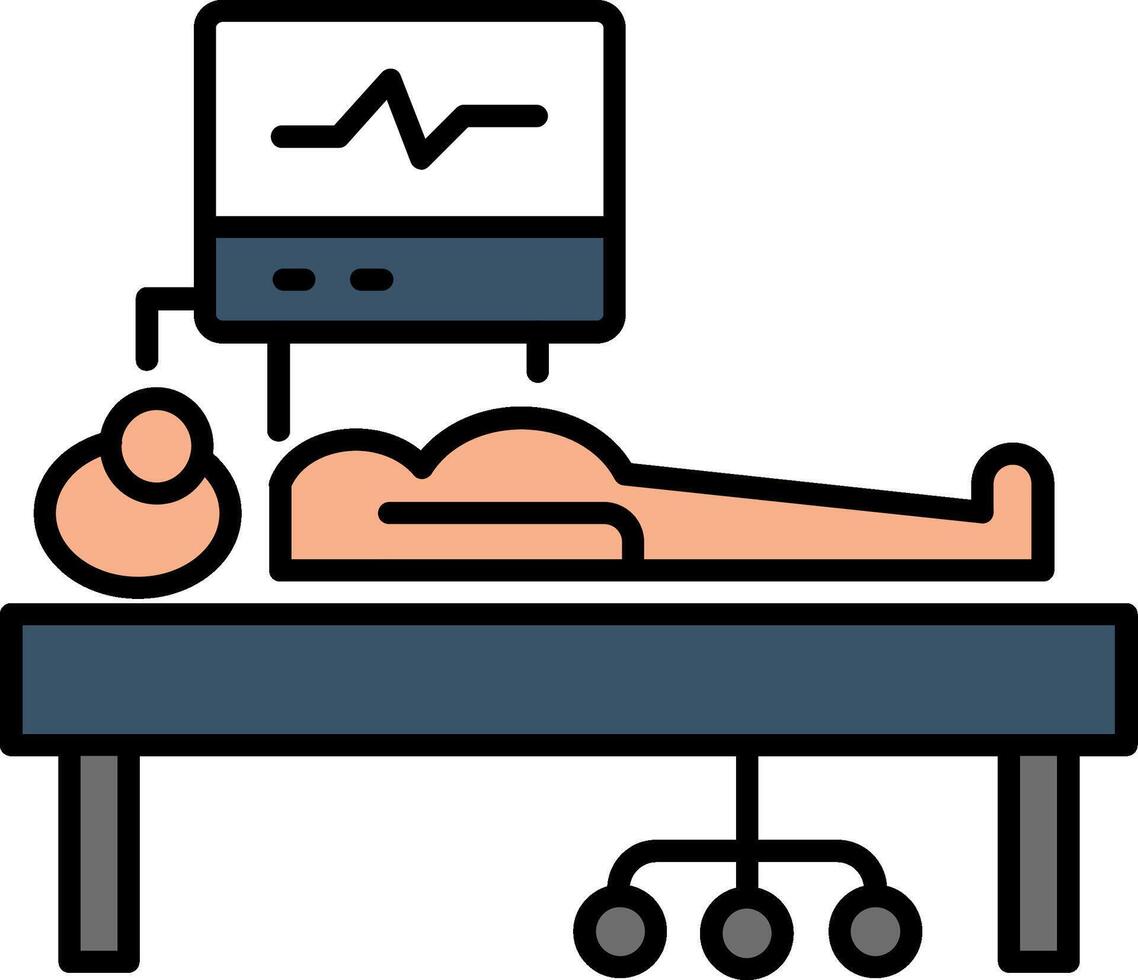 ICU Room Line Filled Gradient  Icon vector