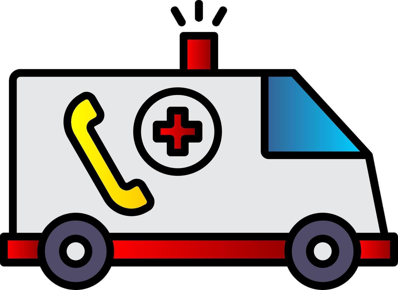 Emergency Line Filled Gradient  Icon vector