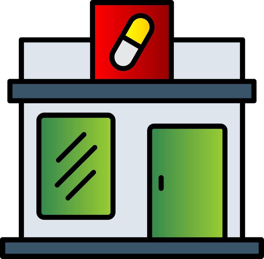 farmacia línea lleno degradado icono vector