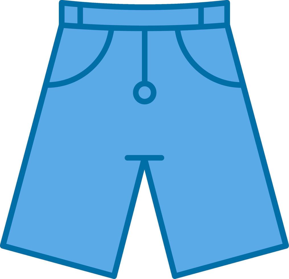 Shorts Filled Blue  Icon vector