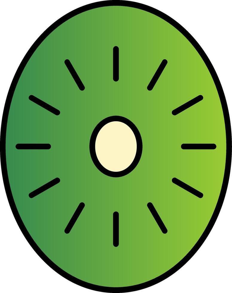 kiwi línea lleno degradado icono vector