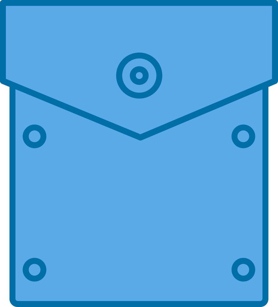 Pocket Square Filled Blue  Icon vector