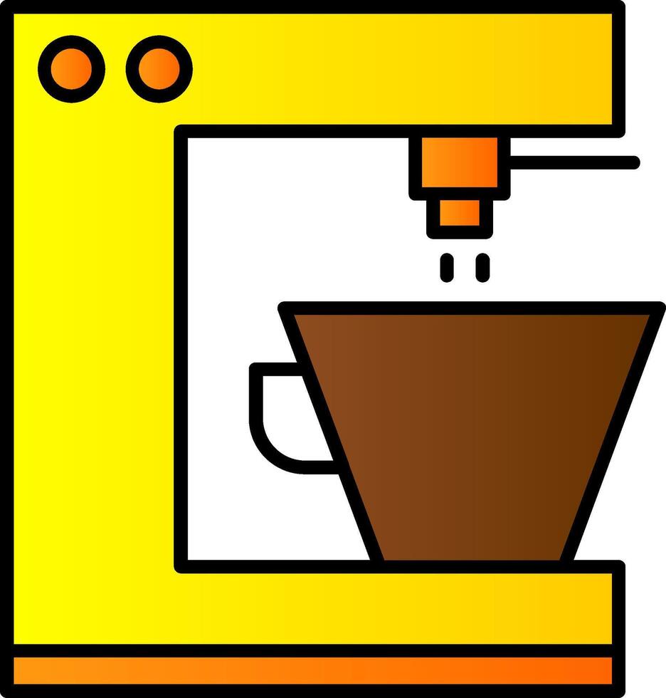 café máquina línea lleno degradado icono vector