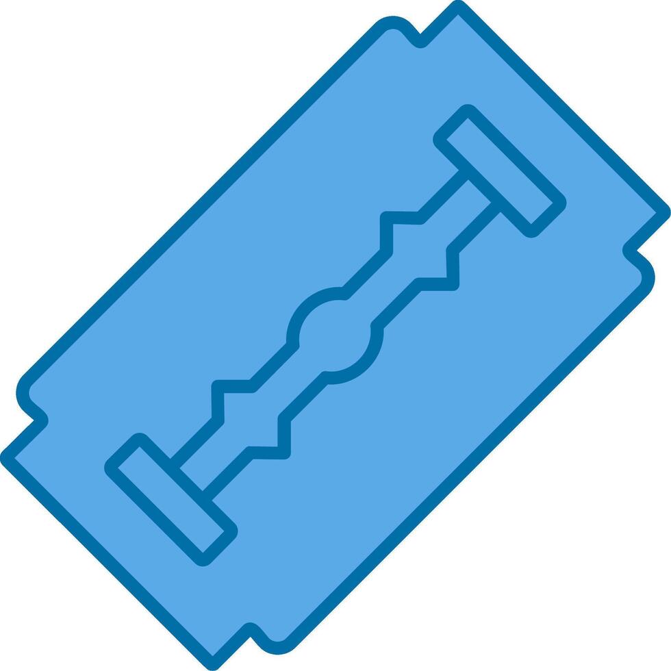 Shaving Blade Filled Blue  Icon vector