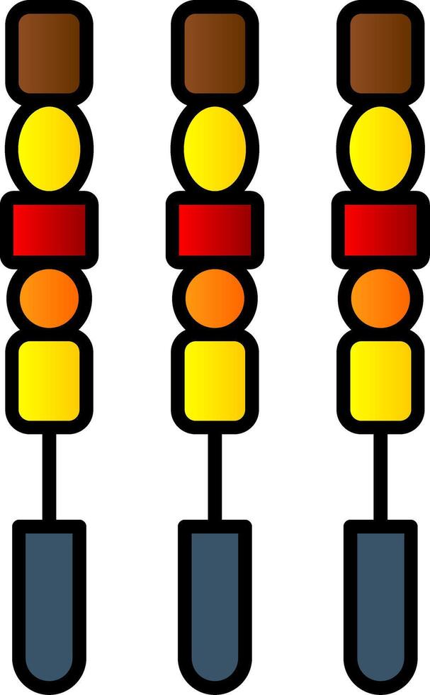 BBQ Stick Line Filled Gradient  Icon vector