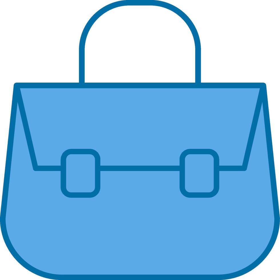 Shoulder Bag Filled Blue  Icon vector