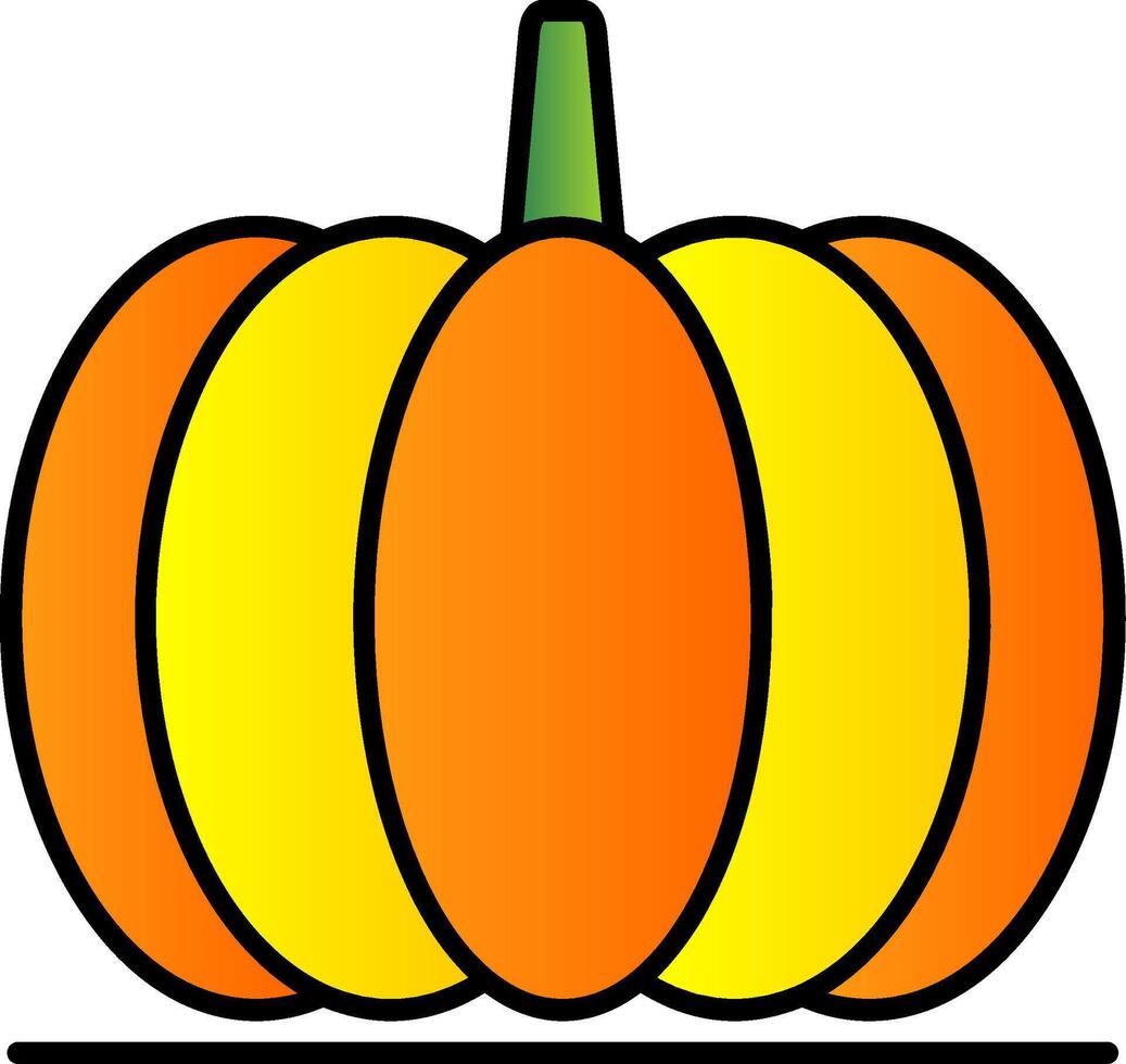 Pumpkin Line Filled Gradient  Icon vector
