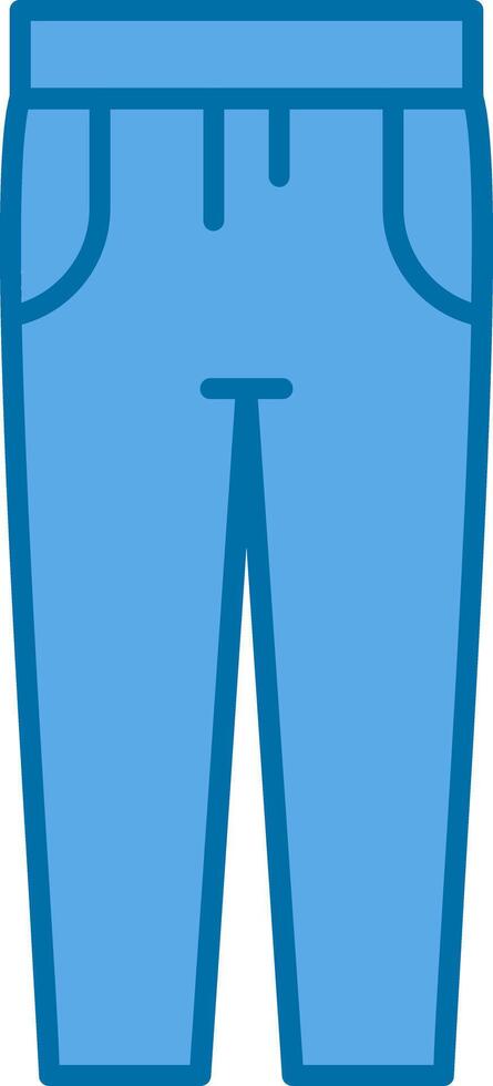 pantalones lleno azul icono vector