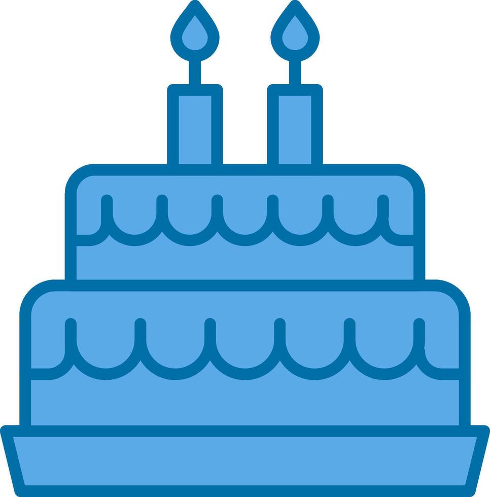 Cake Filled Blue  Icon vector