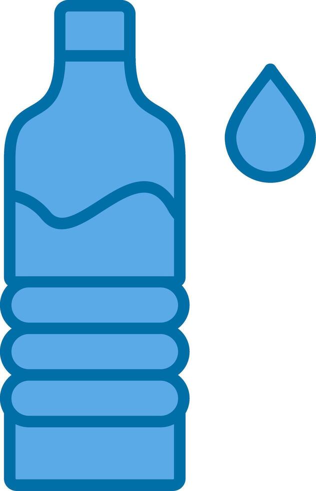 Water Bottle Filled Blue  Icon vector