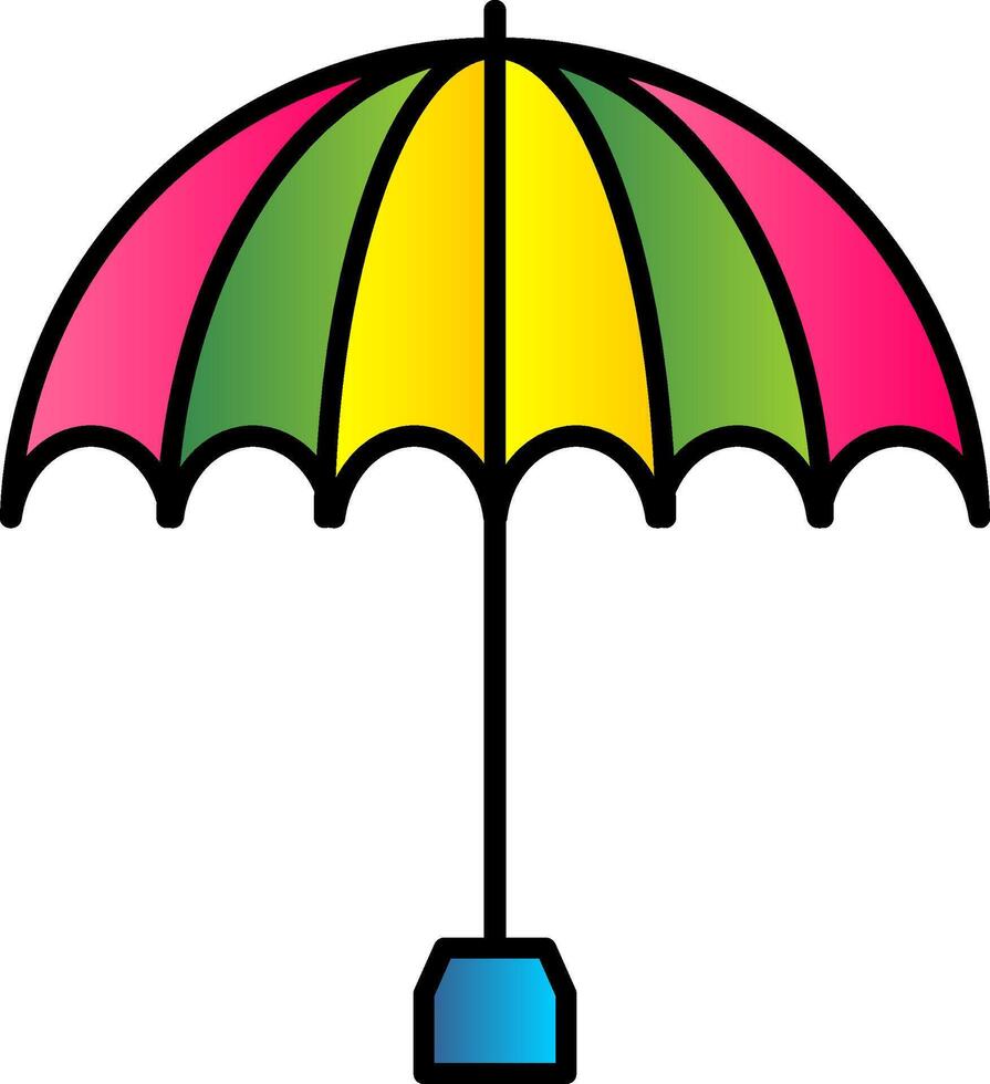 Umbrella Line Filled Gradient  Icon vector