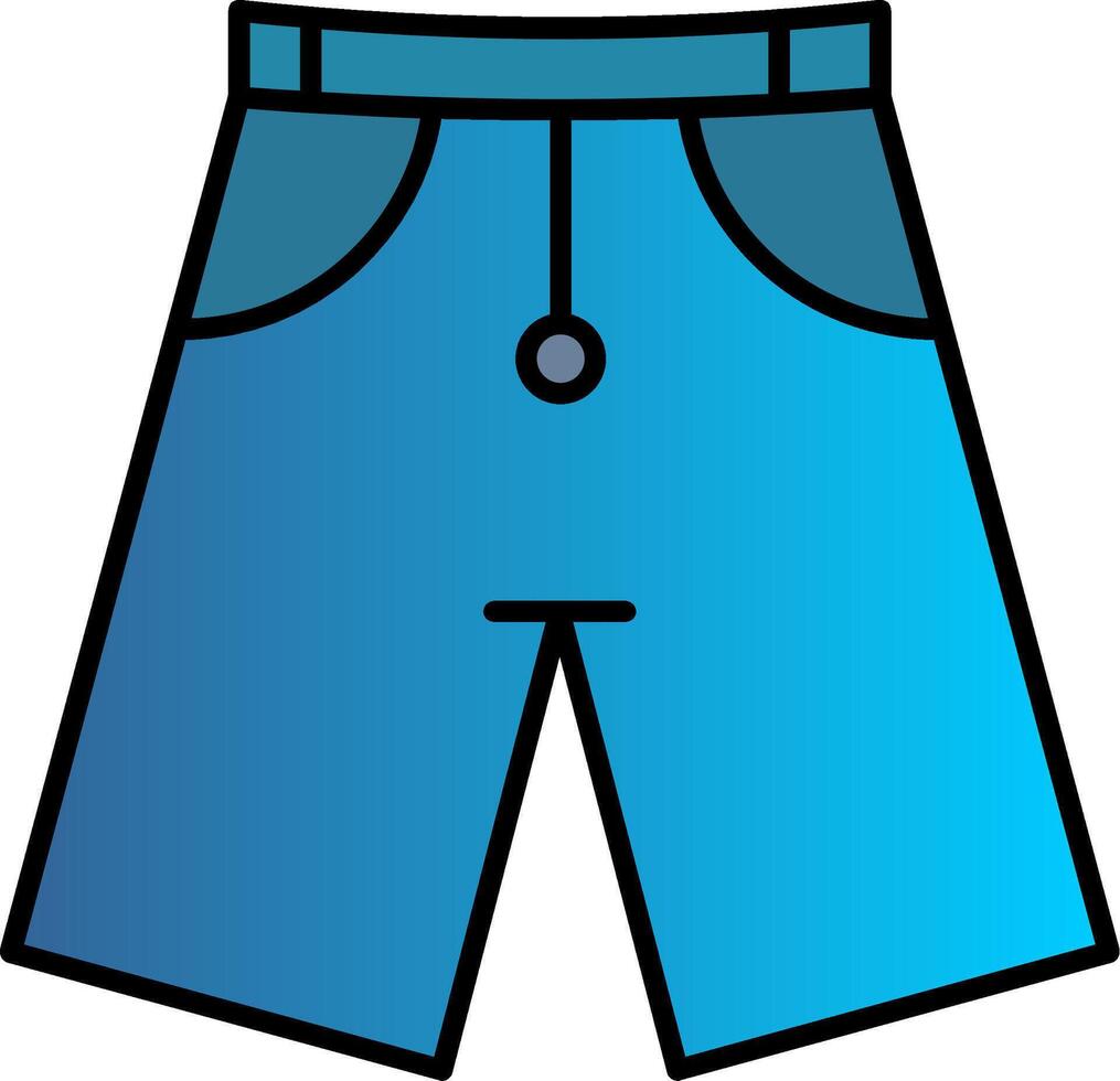 pantalones cortos línea lleno degradado icono vector