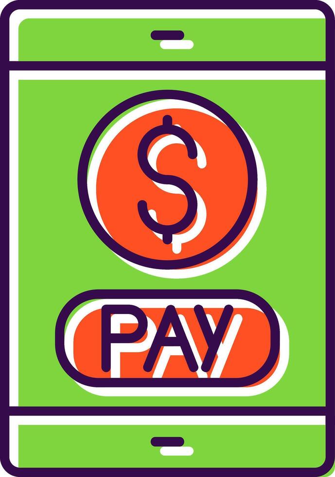 Mobile Payment Filled  Icon vector