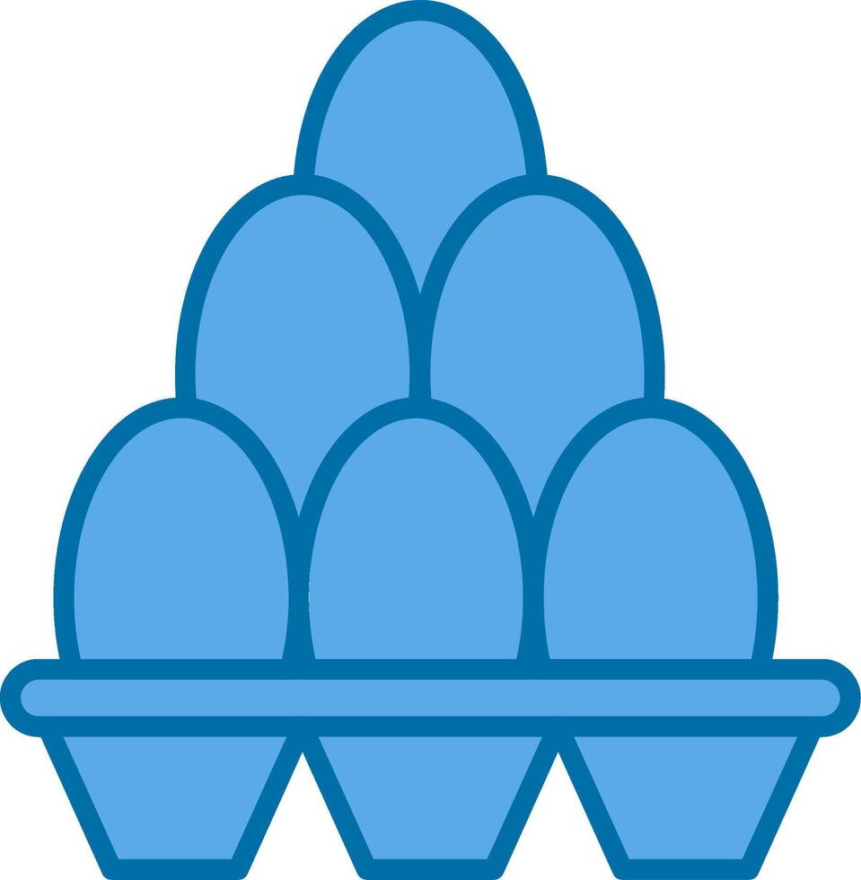 Egg Carton Filled Blue  Icon vector