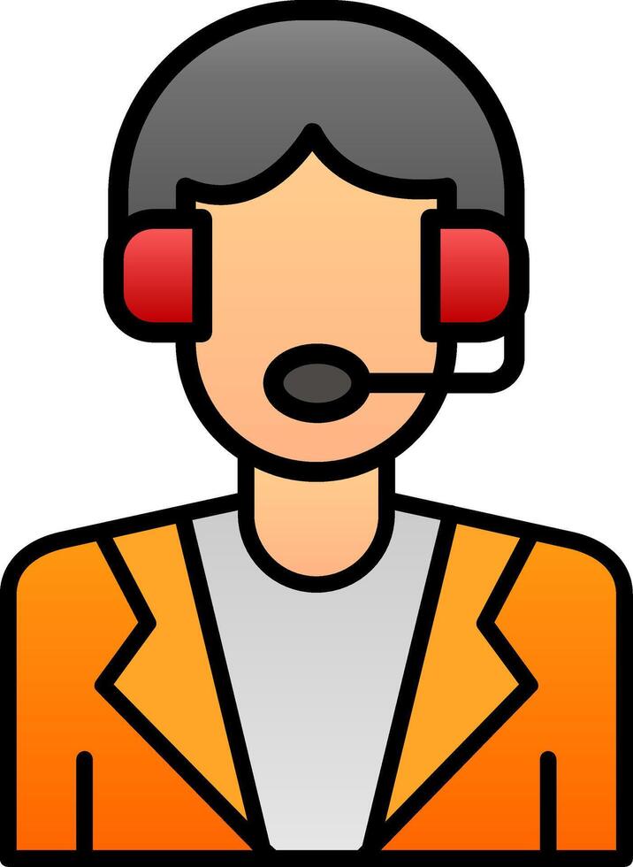 Customer Service Line Filled Gradient  Icon vector