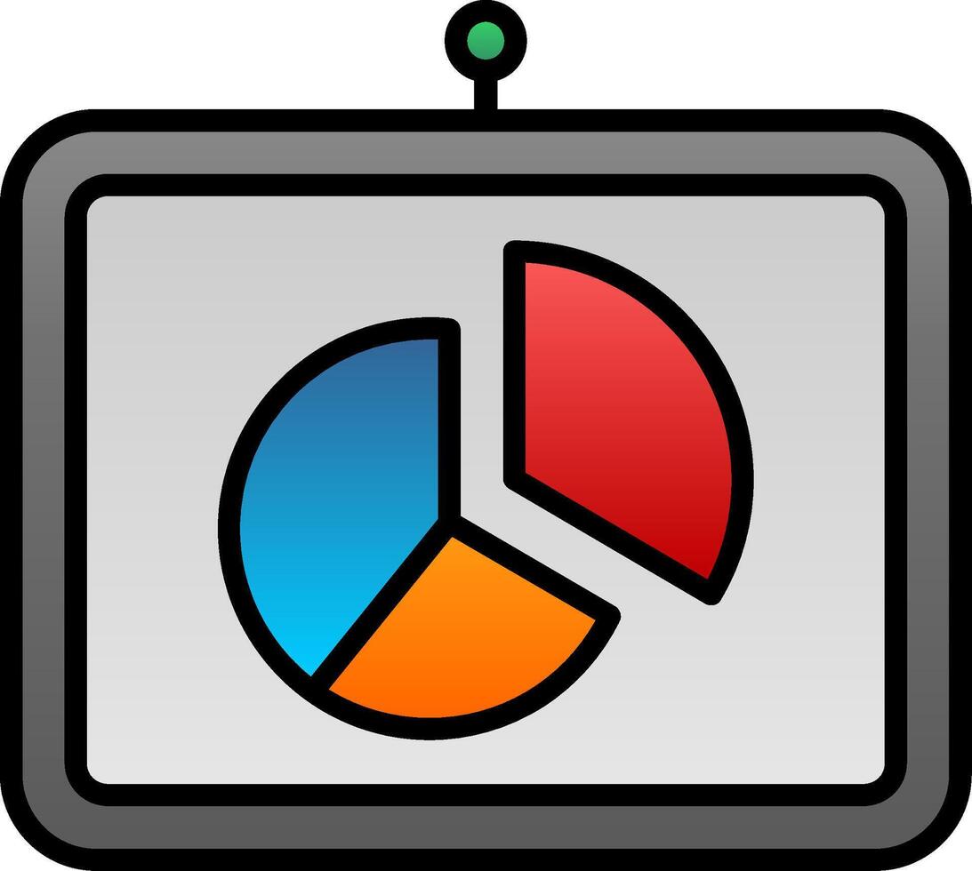 Pie Chart Line Filled Gradient  Icon vector