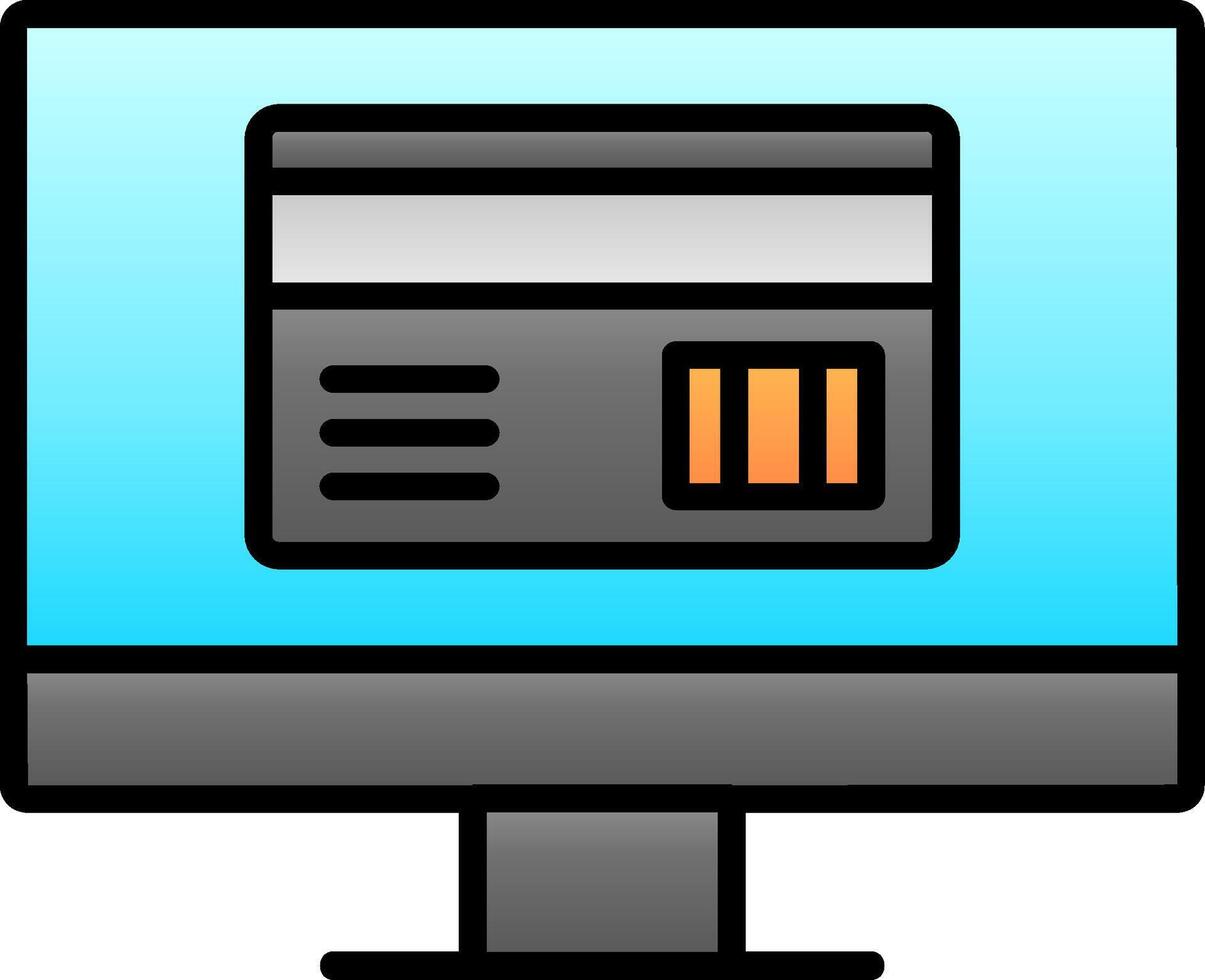 Online Payment Line Filled Gradient  Icon vector