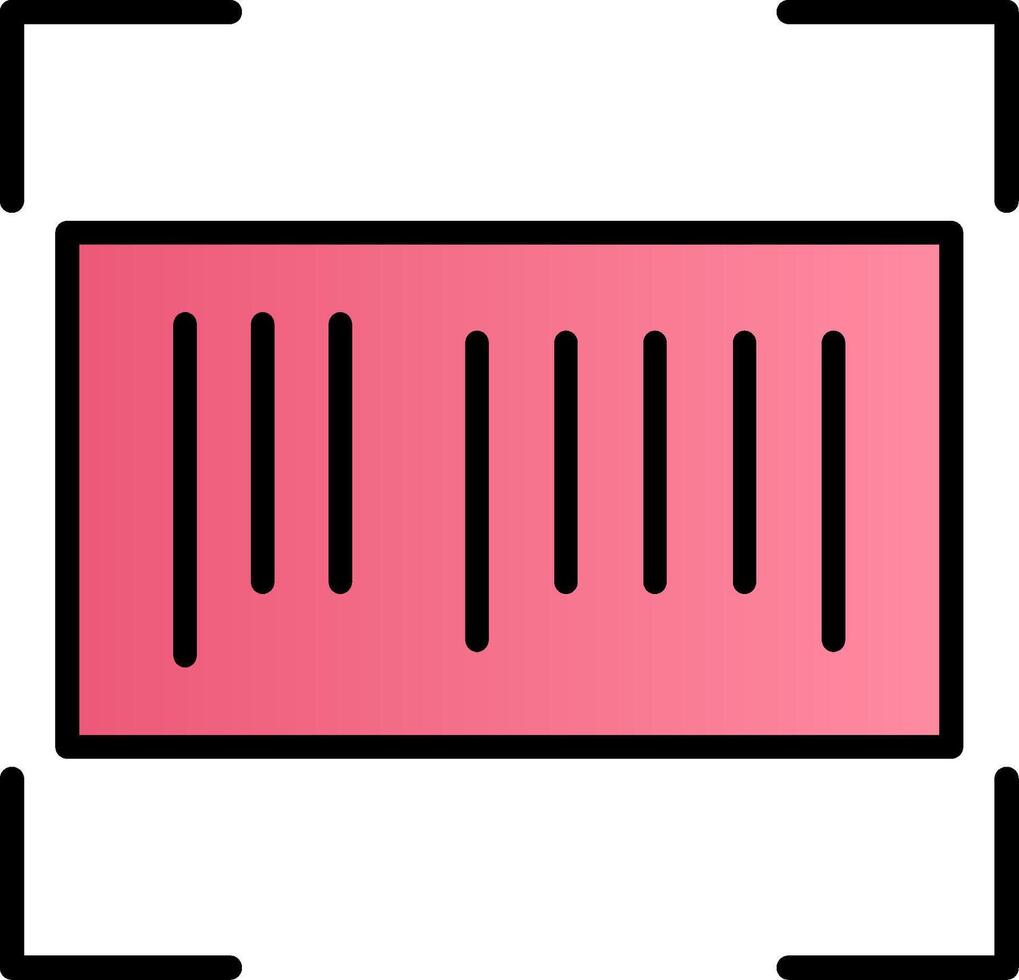 Barcode Line Filled Gradient  Icon vector