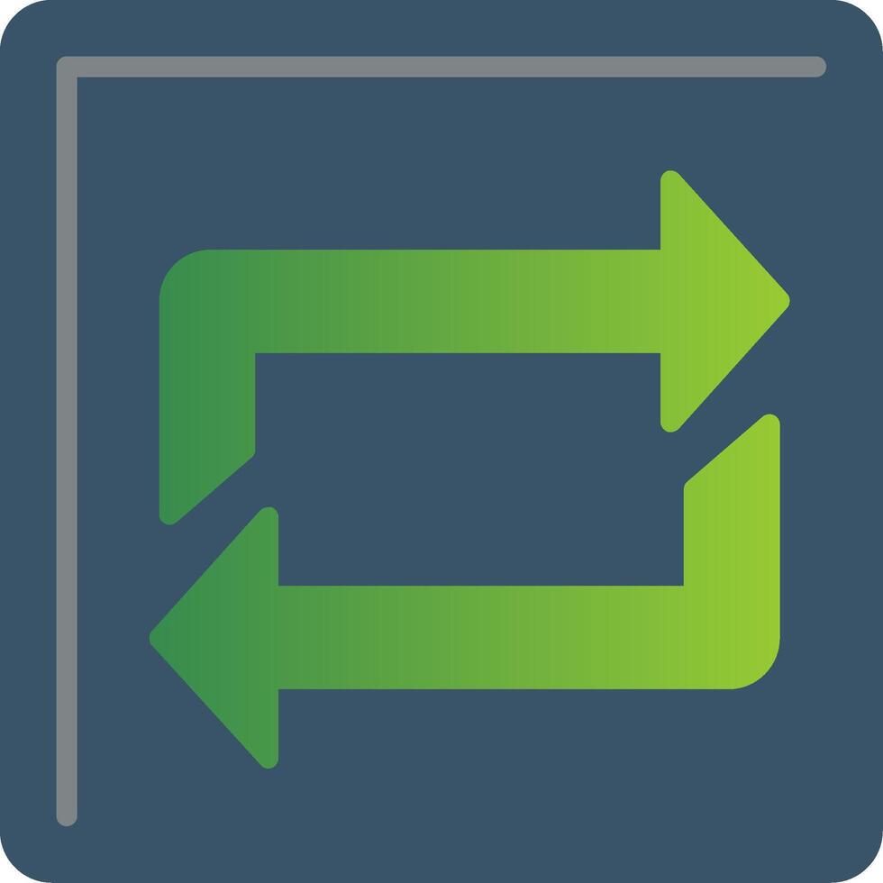 Repeat Flat Gradient  Icon vector