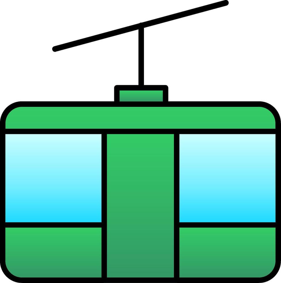 teleférico línea lleno degradado icono vector