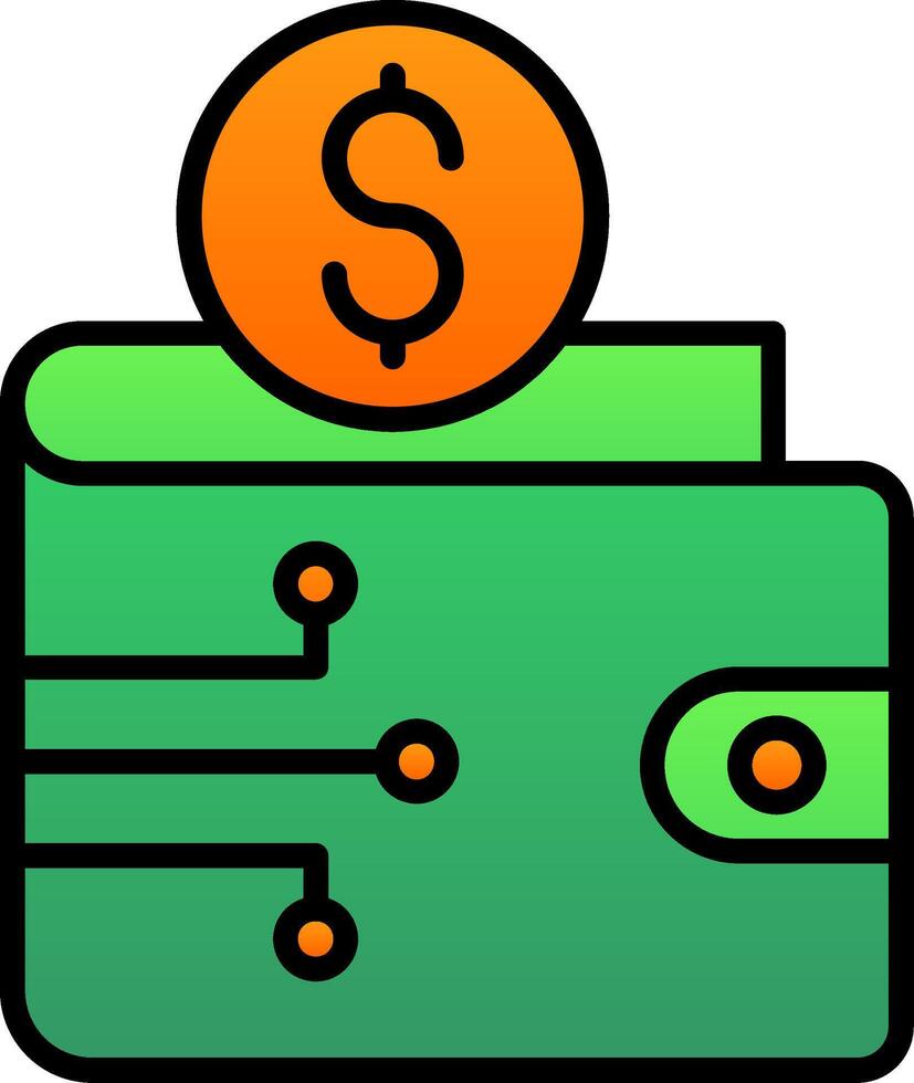 Ewallet Line Filled Gradient  Icon vector