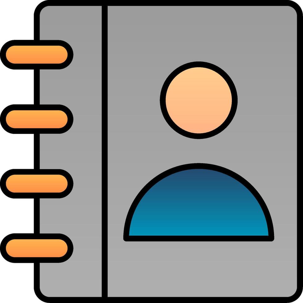 Contact Book Line Filled Gradient  Icon vector