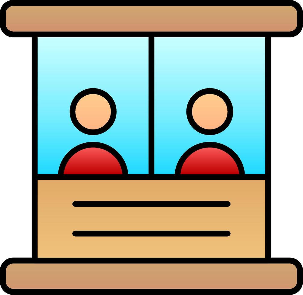 Ticket Box Line Filled Gradient  Icon vector