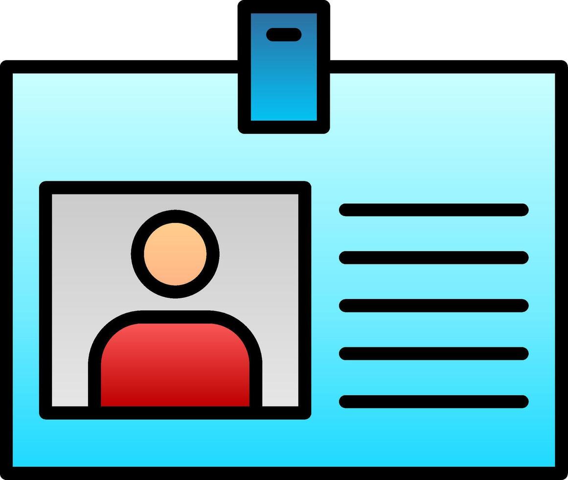 Id Card Line Filled Gradient  Icon vector