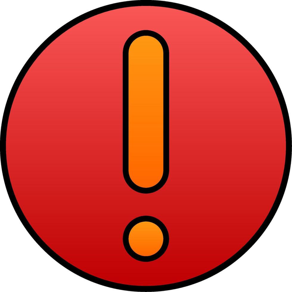 Exclamation Mark Line Filled Gradient  Icon vector