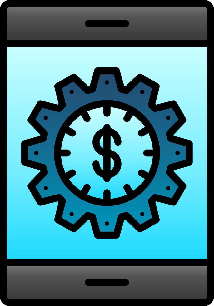 Online Business Line Filled Gradient  Icon vector