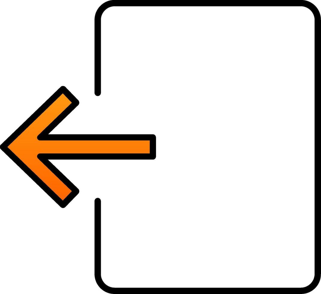 Exit Door Line Filled Gradient  Icon vector