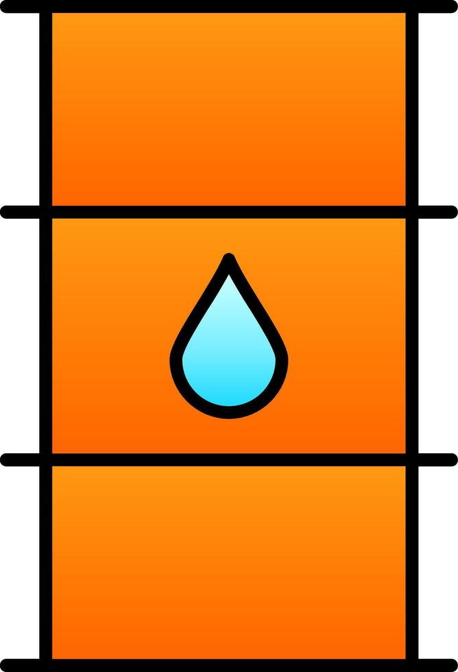 Oil Barrel Line Filled Gradient  Icon vector