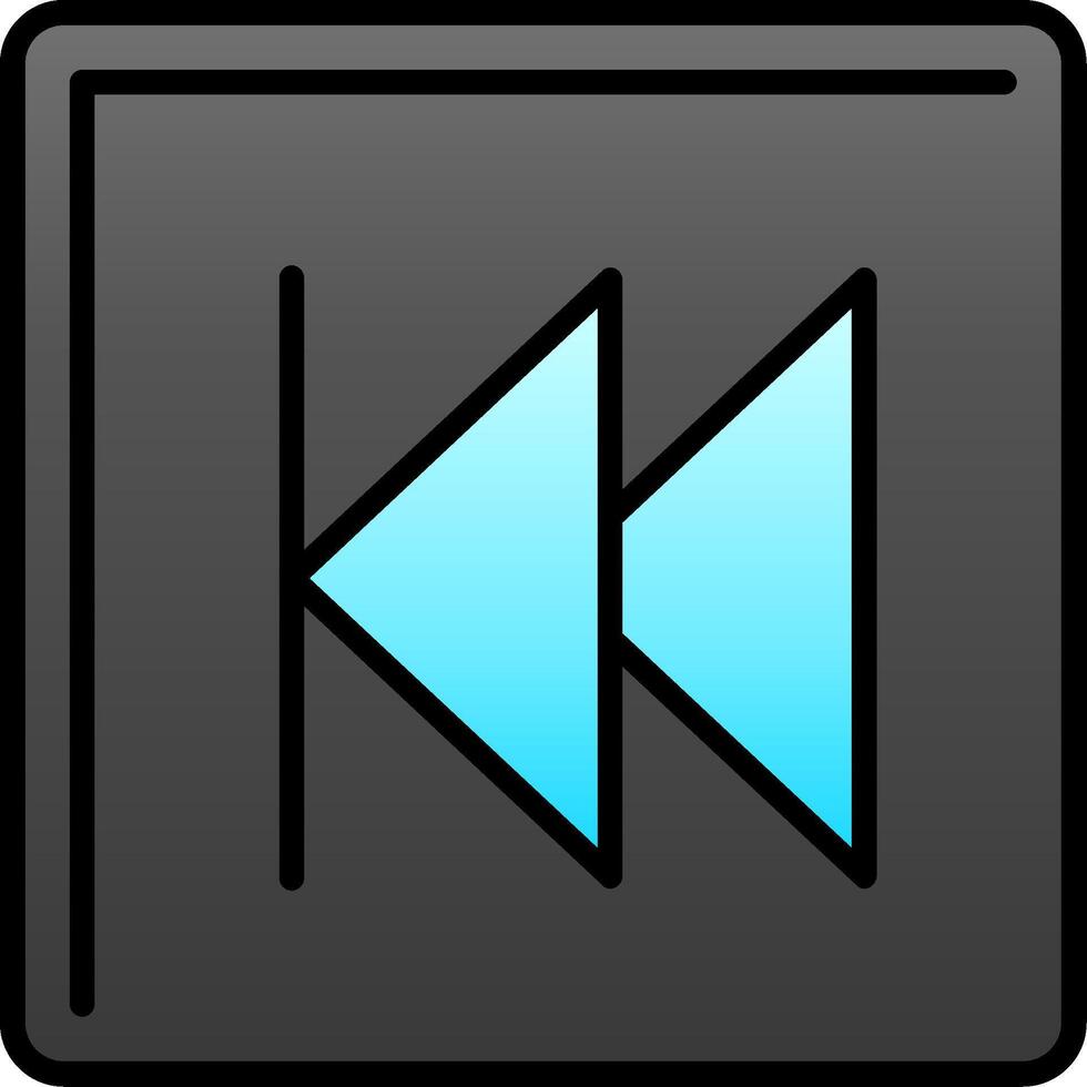 Backward Line Filled Gradient  Icon vector