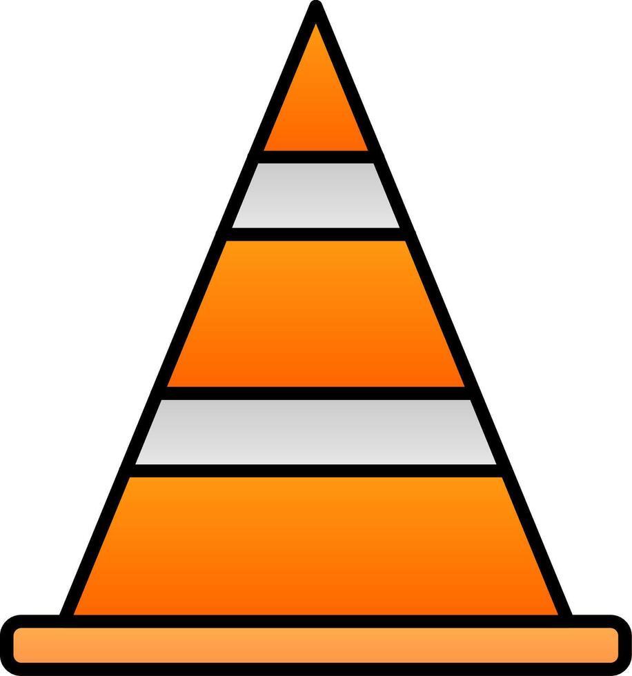 Cone Line Filled Gradient  Icon vector