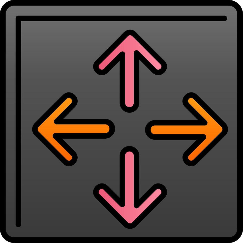 Maximize Line Filled Gradient  Icon vector