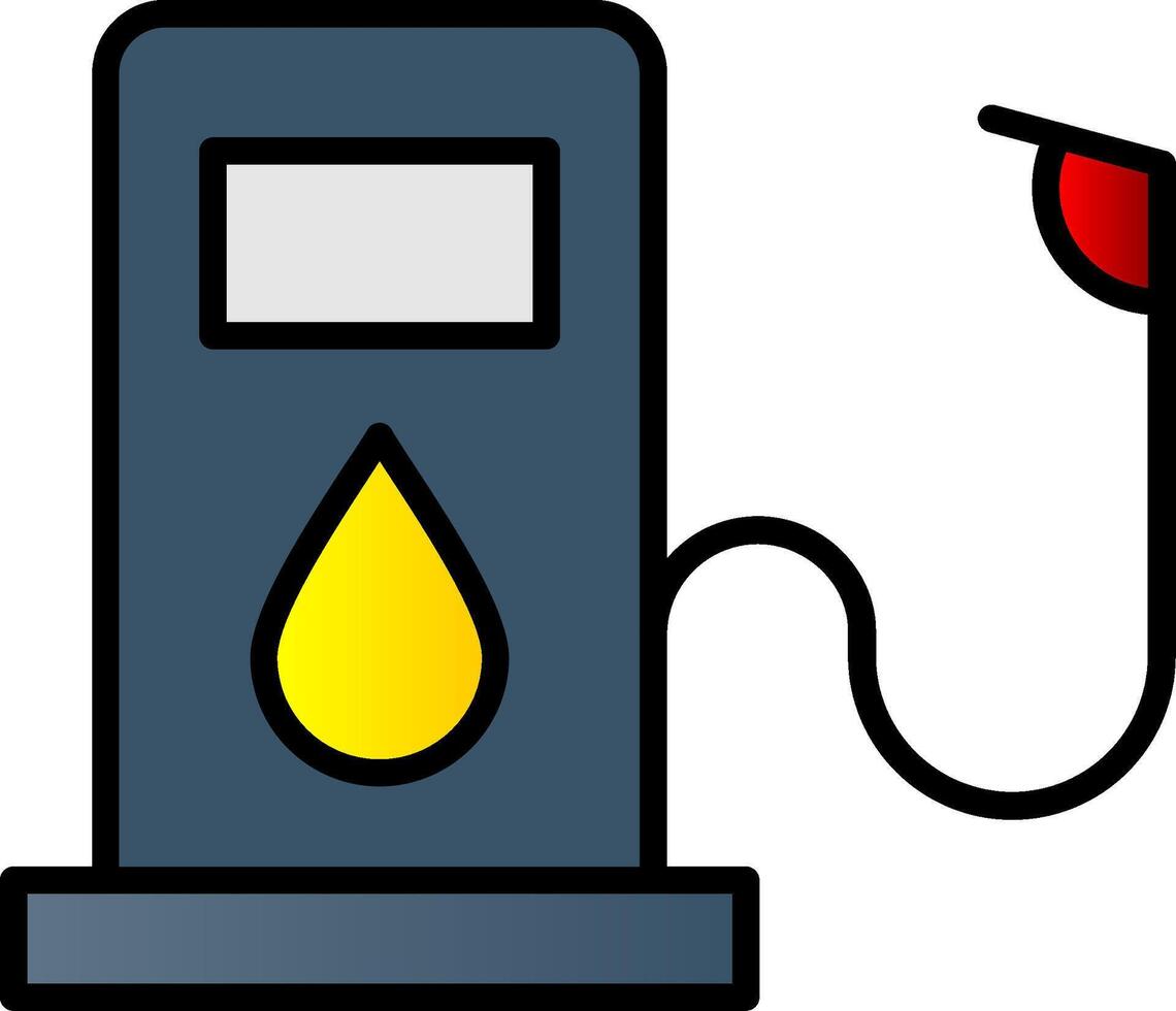 Oil Line Filled Gradient  Icon vector