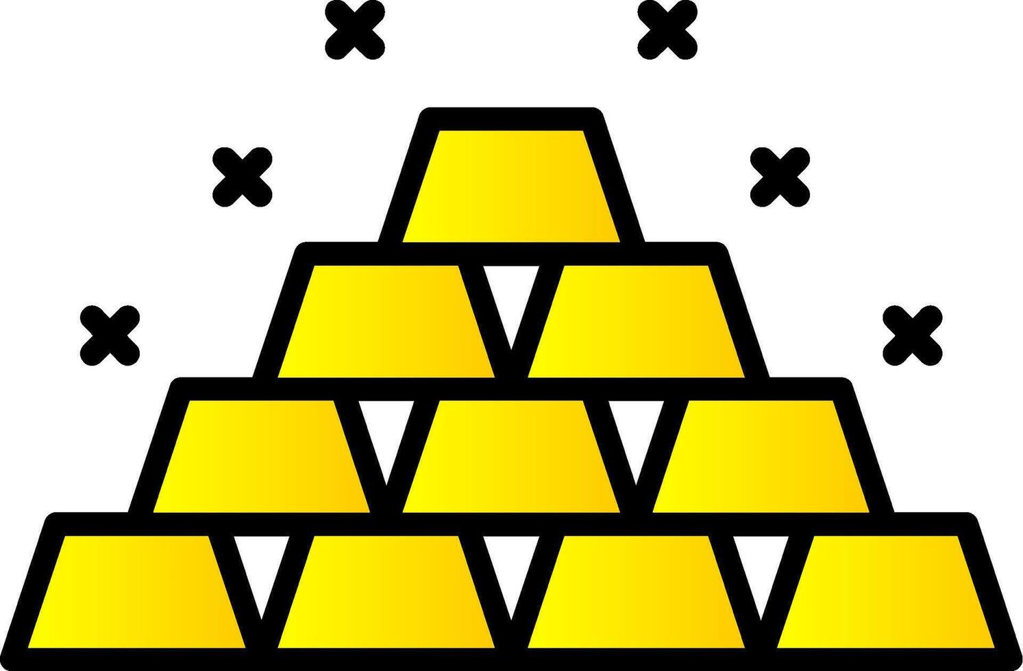 Gold Line Filled Gradient  Icon vector