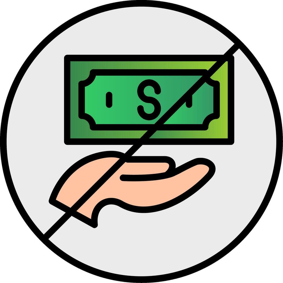 Stop Corruption Line Filled Gradient  Icon vector