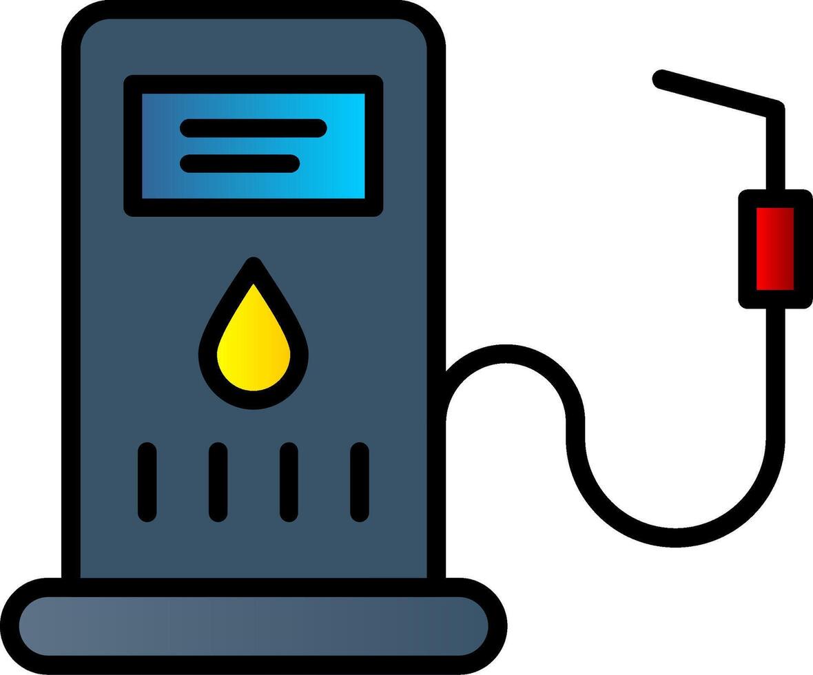 Gas Station Line Filled Gradient  Icon vector