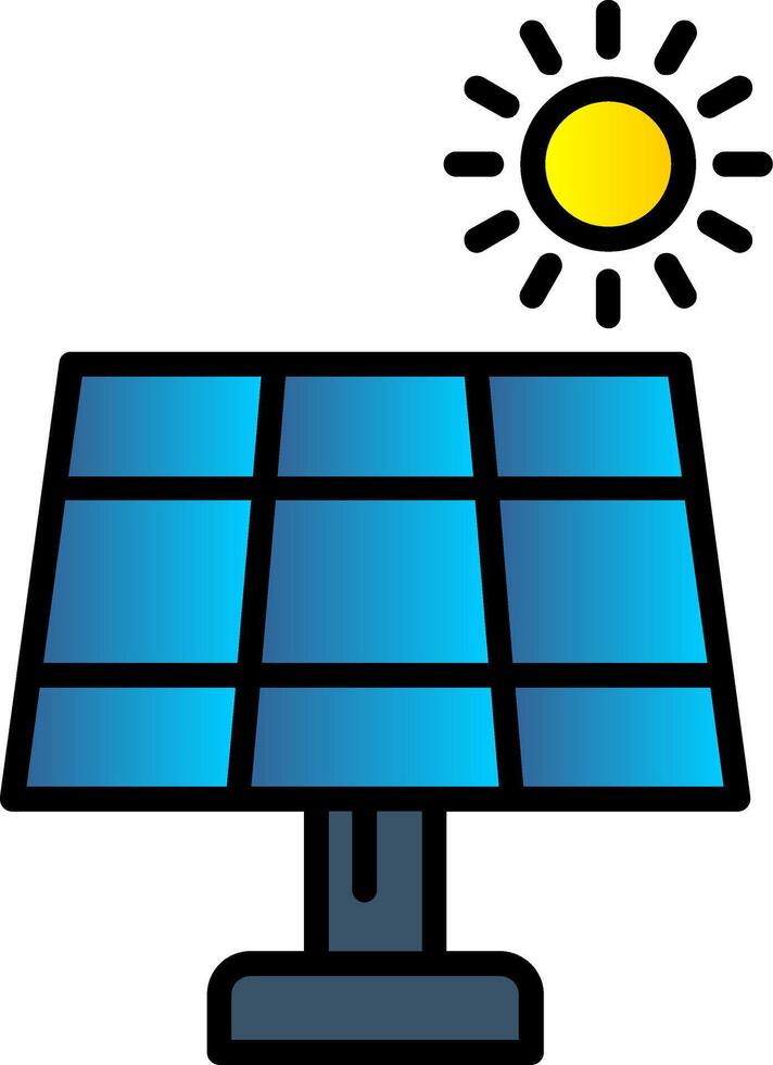 solar panel línea lleno degradado icono vector