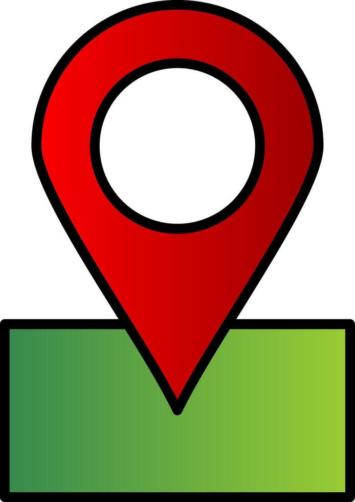 Map Line Filled Gradient  Icon vector