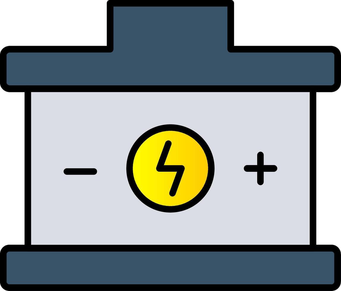 batería línea lleno degradado icono vector