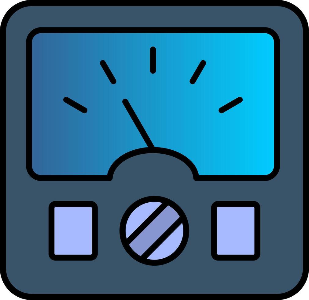 Ammeter Line Filled Gradient  Icon vector