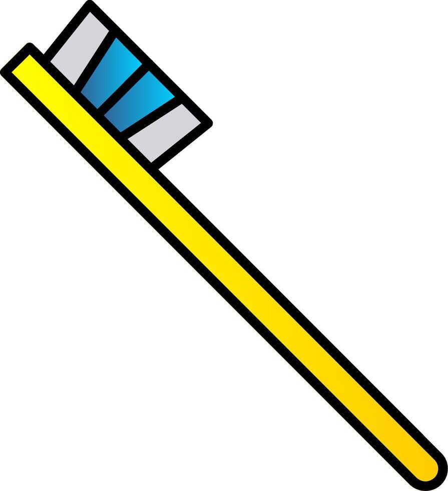 Toothbrush Line Filled Gradient  Icon vector