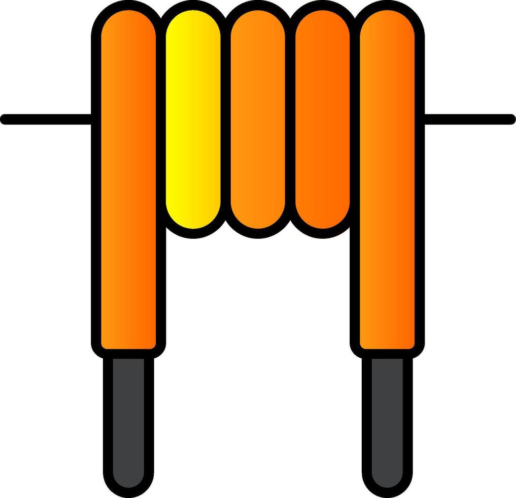 Inductor Line Filled Gradient  Icon vector