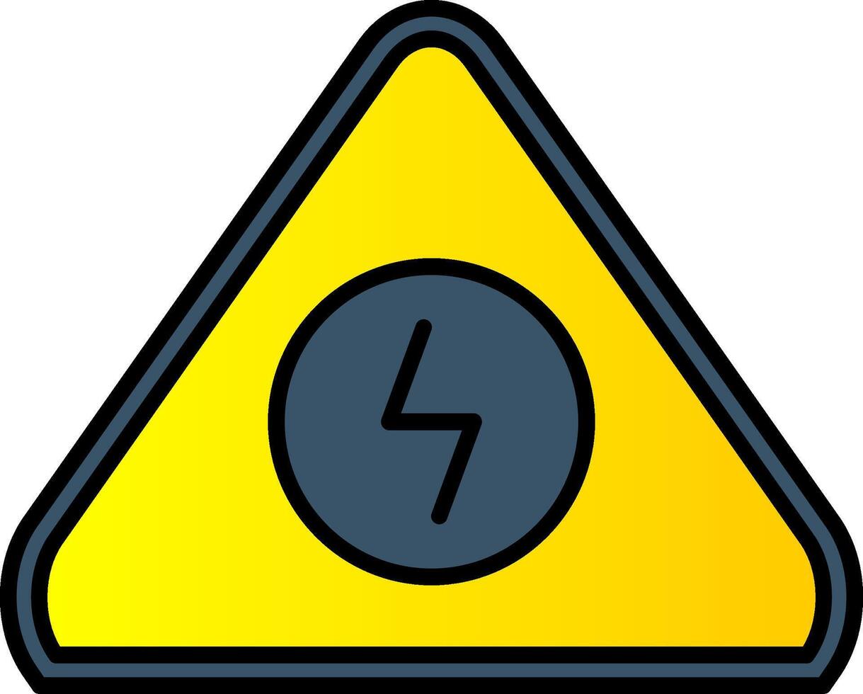 Electrical Danger Sign Line Filled Gradient  Icon vector