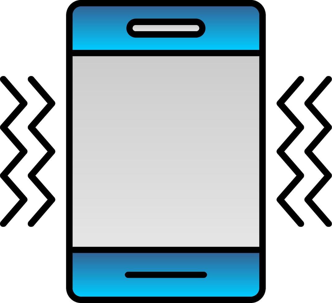 Vibration Line Filled Gradient  Icon vector