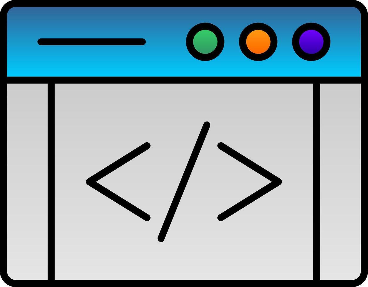 Coding Line Filled Gradient  Icon vector